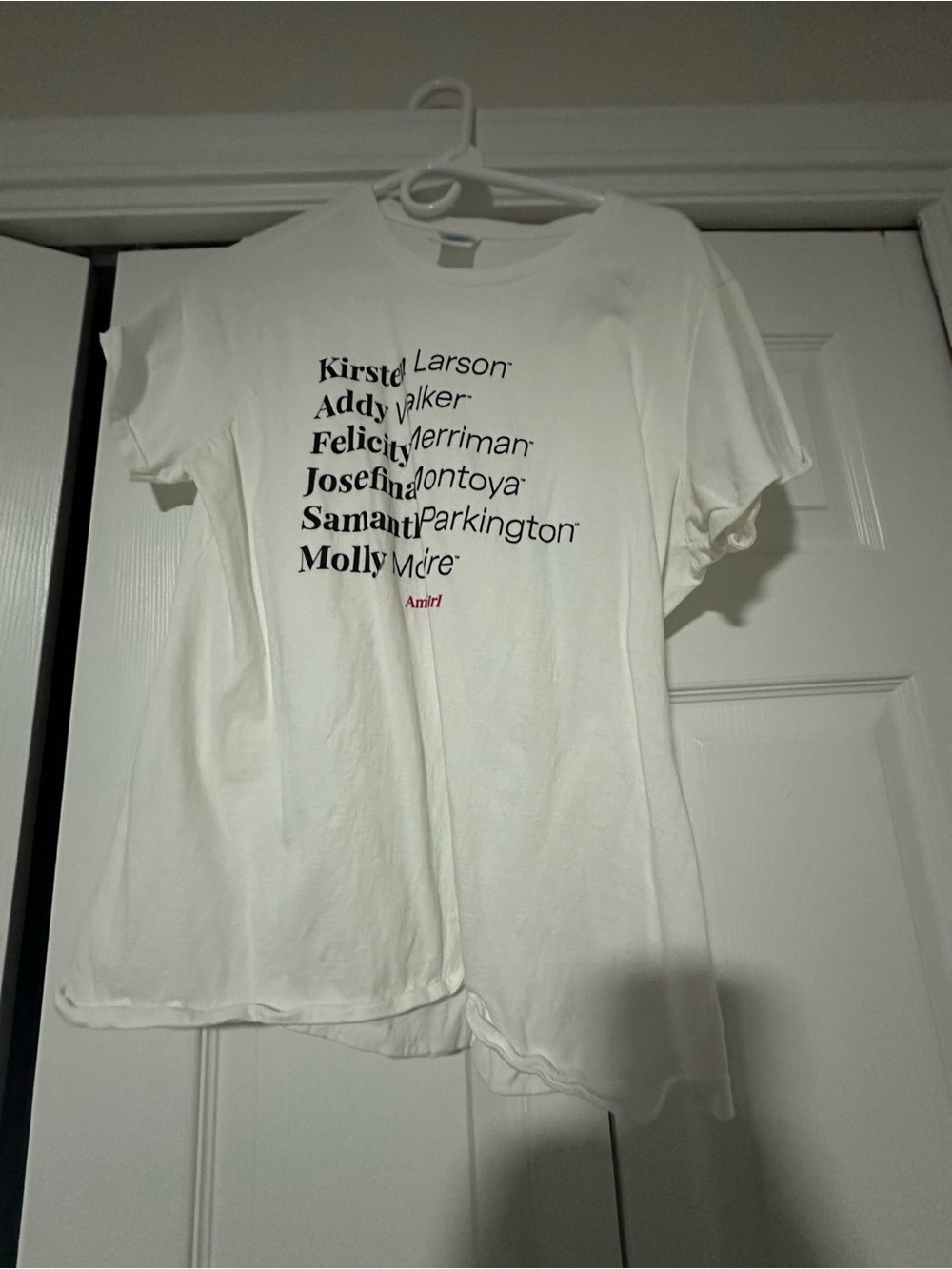 American Girl White Short-Sleeve Tee with Black Name-List Graphic - Picture 4 of 4